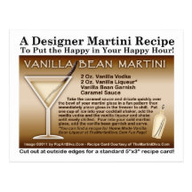 Postal de la receta de Martini de la haba de vaini
