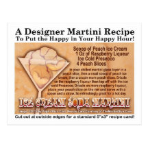 Postal de la receta de Martini de la soda del hela