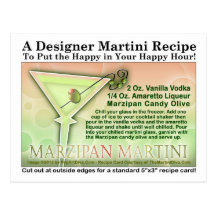 Postal de la receta de Martini del mazapán