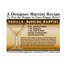 Postal de la receta de Martini del pudín de vainil