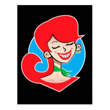 Postal de la Rojo-Cabeza del vintage (oscura)