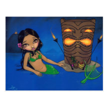"Postal de la sirena de Tiki"