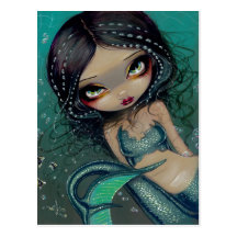 Postal de la sirena del remolino de la perla