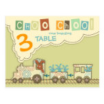 Postal de la tabla del tren de Choo Choo