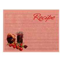 Postal de la tarjeta de la receta