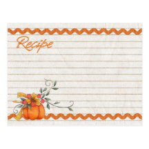 Postal de la tarjeta de la receta de la caída