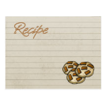 Postal de la tarjeta de la receta de las galletas