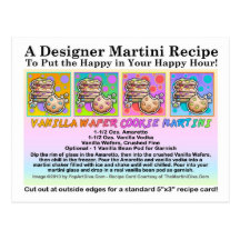 Postal de la tarjeta de la receta de Martini de la