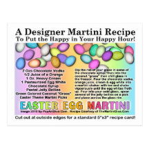 Postal de la tarjeta de la receta de Martini del h