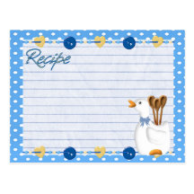 postal de la tarjeta de la receta del bote del pat