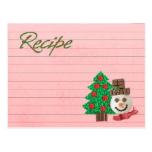 Postal de la tarjeta de la receta del navidad