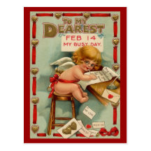 Postal de la tarjeta del día de San Valentín del v