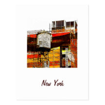 Postal de la torre de agua de Nueva York