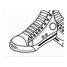 Postal de la zapatilla de deporte del baloncesto