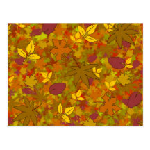 Postal de las hojas de otoño