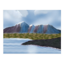 Postal de las montañas de la pintura de Digitaces tarjetas postales