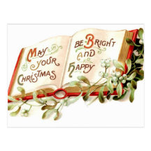 Postal de las Navidad brillantes y felices