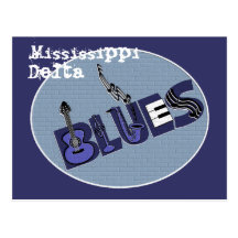 Postal de los azules del delta de Mississippi
