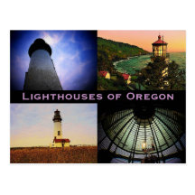 Postal de los faros de Oregon