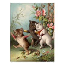 Postal de los gatos de Naghty