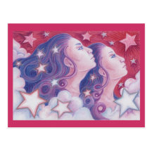 Postal de los géminis del zodiaco