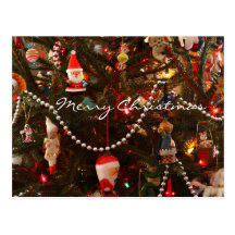 Postal de los ornamentos del navidad