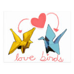 postal de los pájaros del amor