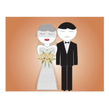 Postal de los pares del boda
