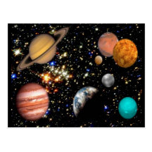 Postal de los planetas de la Sistema Solar