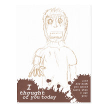 Postal de los zombis - "pensé en usted hoy "