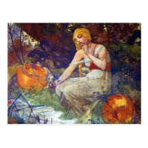Postal de Mucha:  Pintura - profetisa