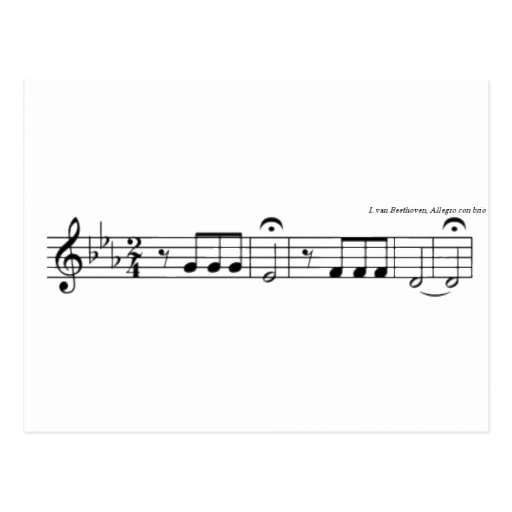 Postal de no. 5 de la sinfonía de Beethoven