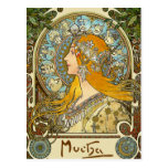 Postal de Nouveau del arte de Mucha - zodiaco - pe