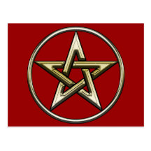 Postal de oro clásica del Pentagram 2