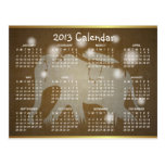 Postal de oro del saludo del calendario del elefan