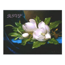 Postal de RSVP de la magnolia del vintage