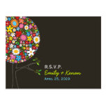 postal de RSVP del árbol del estallido de las flor