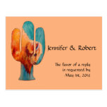 Postal de RSVP del cactus y del búfalo del sudoest