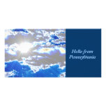 Postal de Sun de la nube del cielo azul Tarjetas Con Fotos Personalizadas