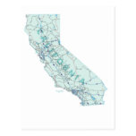 Postal de un estado a otro del mapa de California