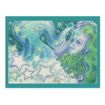 Postal del acuario del zodiaco