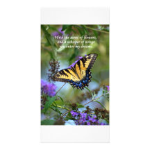 Postal del amor de la mariposa tarjeta con foto personalizada