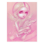 "Postal del ángel del cocodrilo del albino"