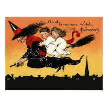 Postal del arte de Halloween del vintage