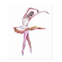 postal del arte de la danza de la bailarina