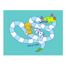 Postal del arte del Doodle del juego de mesa de la