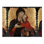 Postal del arte del vintage de la Virgen y del niñ