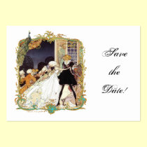 Postal del baile de disfraces y del pavo real tarjetas de negocio