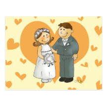 Postal del boda del corazón