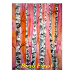 postal del bosque del arte abstracto del paisaje d